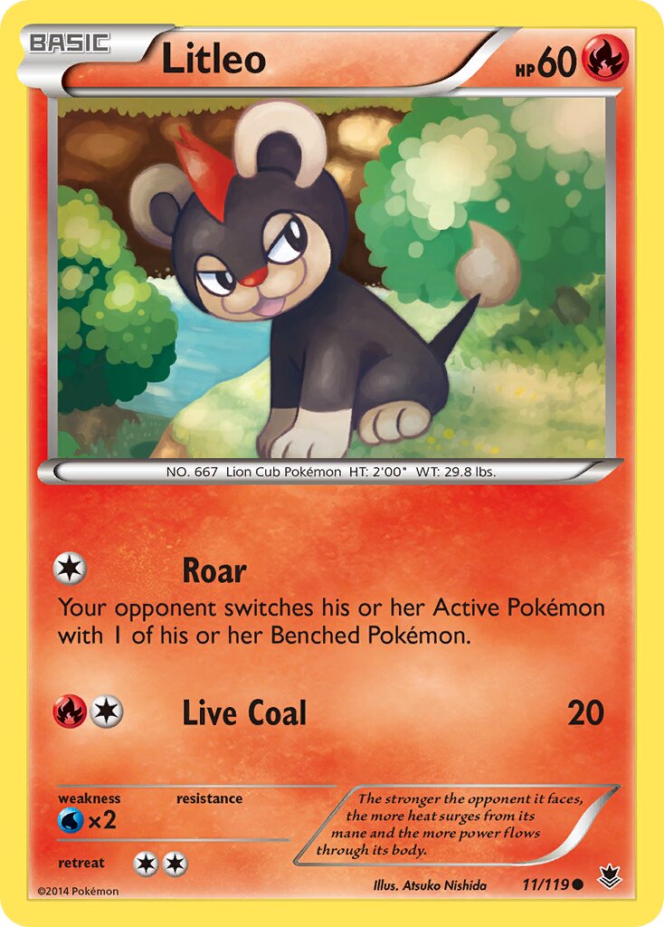 Litleo 011/124 — Phantom Forces (English Pokémon TCG card)