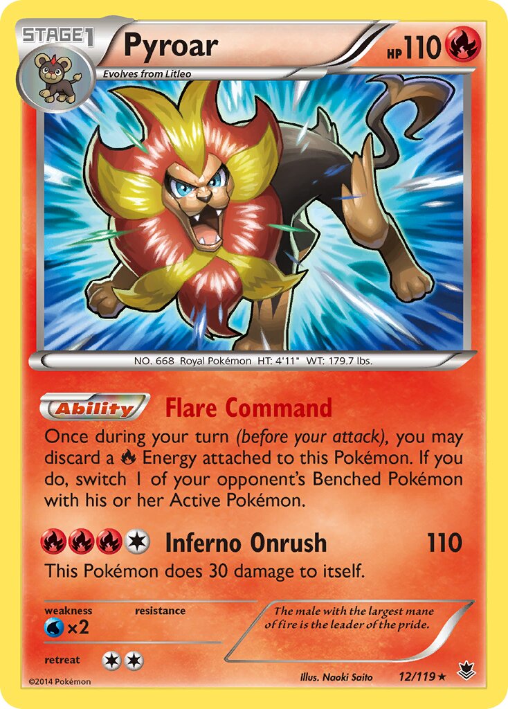 Pyroar 012/124 — Phantom Forces (English Pokémon TCG card)