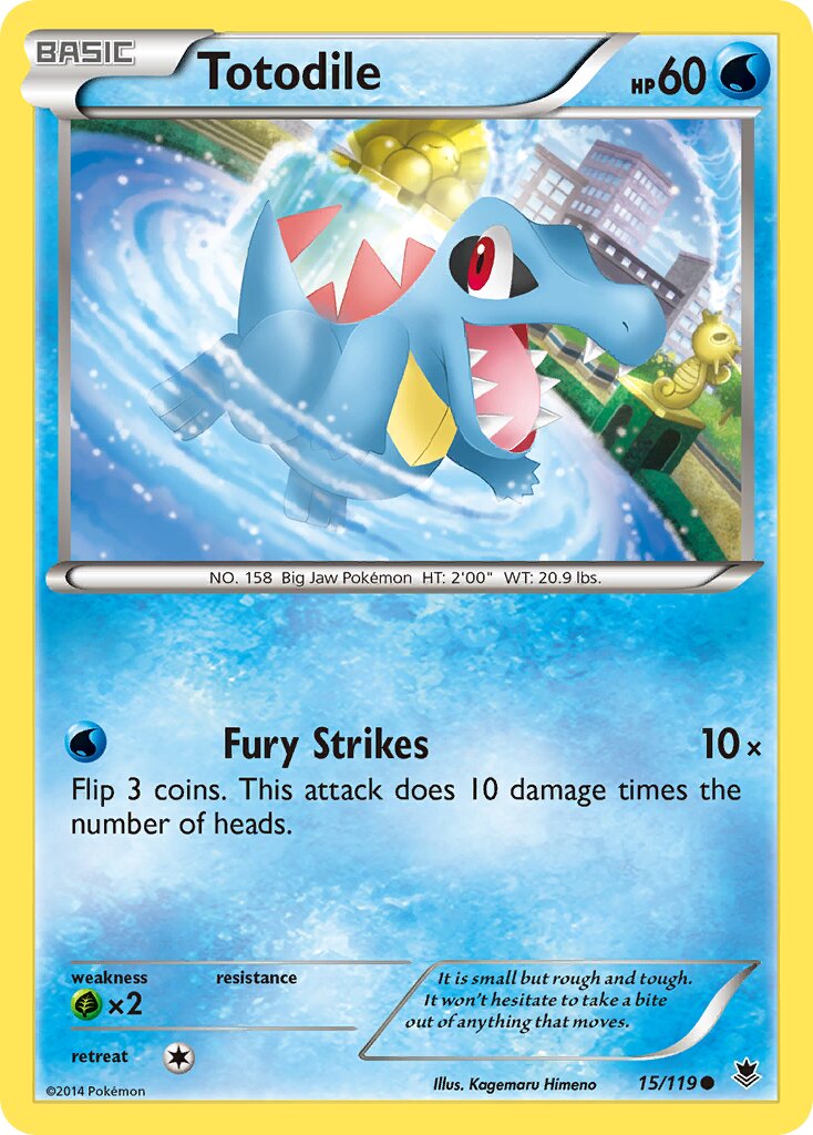 Totodile 015/124 — Phantom Forces (English Pokémon TCG card)