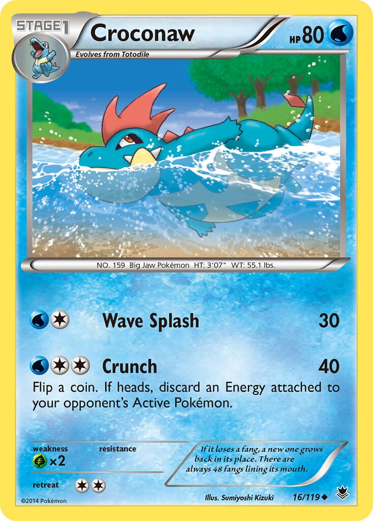 Croconaw 016/124 — Phantom Forces (English Pokémon TCG card)