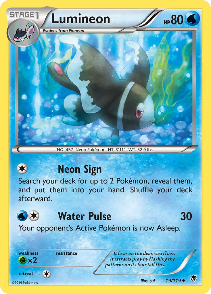 Lumineon 019/124 — Phantom Forces (English Pokémon TCG card)