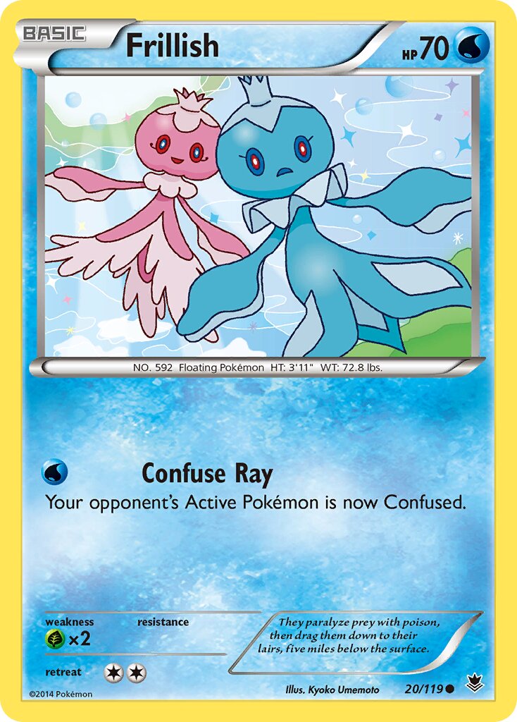 Frillish 020/124 — Phantom Forces (English Pokémon TCG card)
