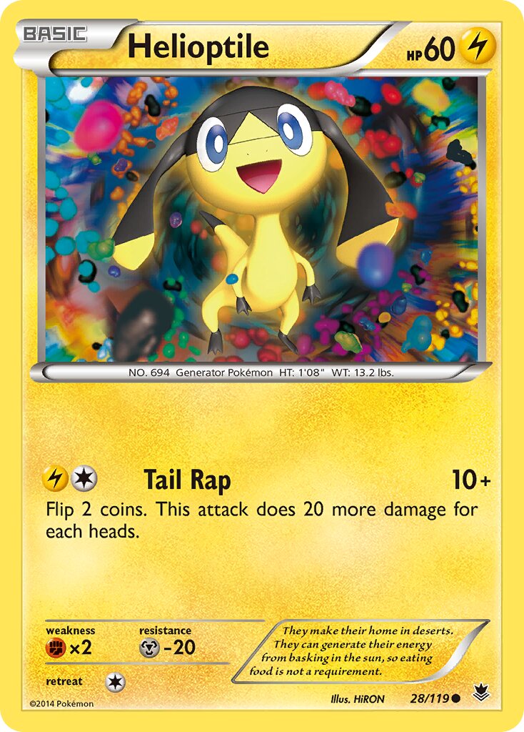 Helioptile 028/124 — Phantom Forces (English Pokémon TCG card)