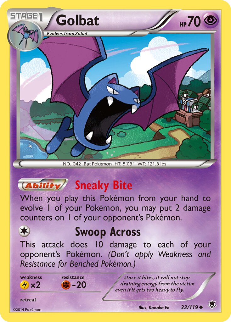 Golbat 032/124 — Phantom Forces (English Pokémon TCG card)