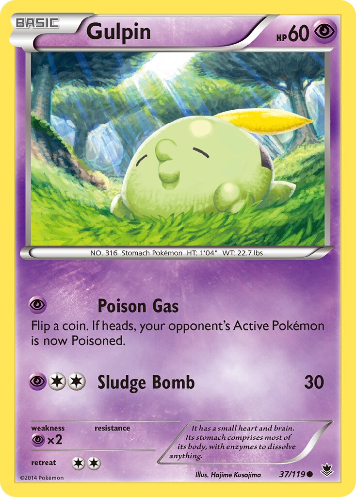 Gulpin 037/124 — Phantom Forces (English Pokémon TCG card)