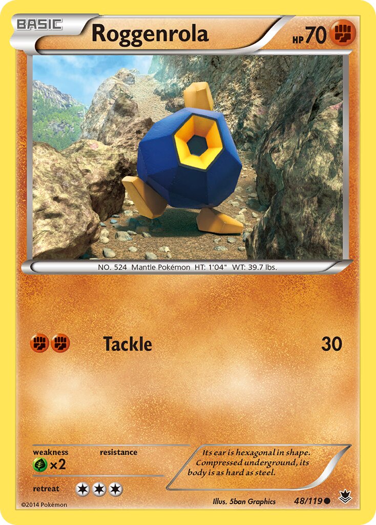 Roggenrola 048/124 — Phantom Forces (English Pokémon TCG card)