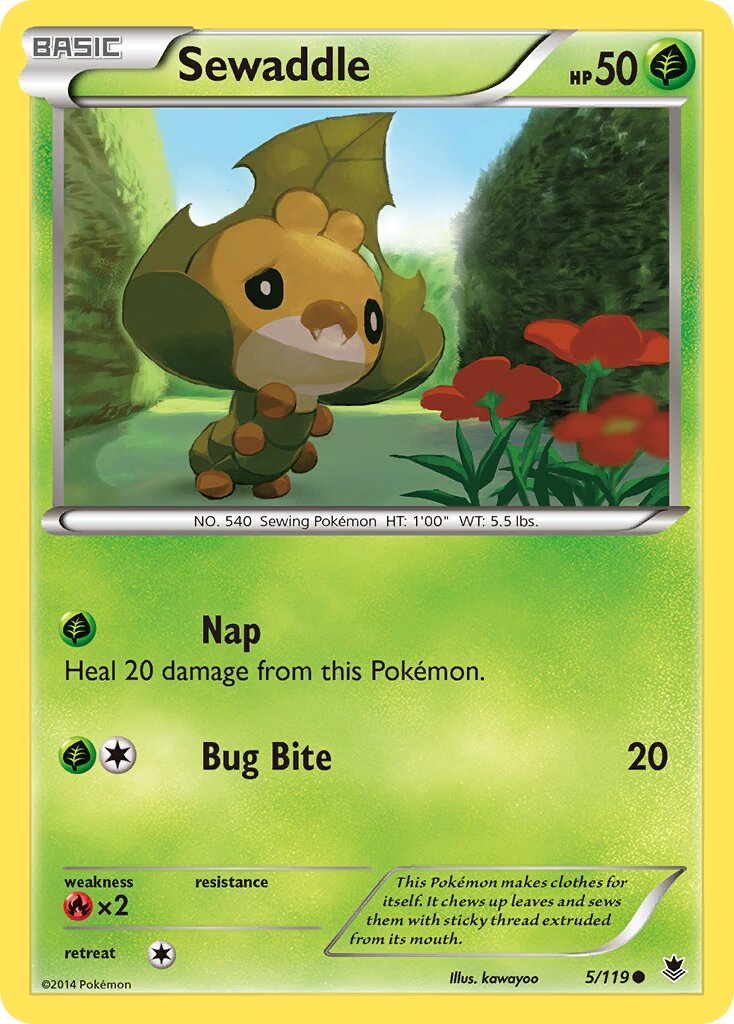 Sewaddle 005/124 — Phantom Forces (English Pokémon TCG card)
