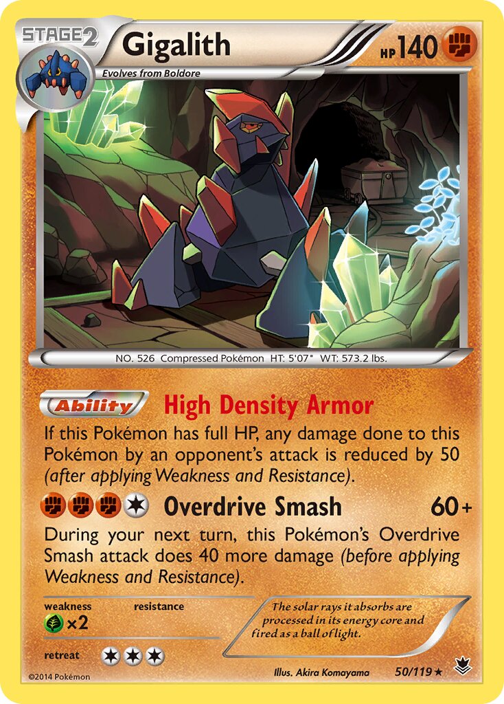 Gigalith 050/124 — Phantom Forces (English Pokémon TCG card)