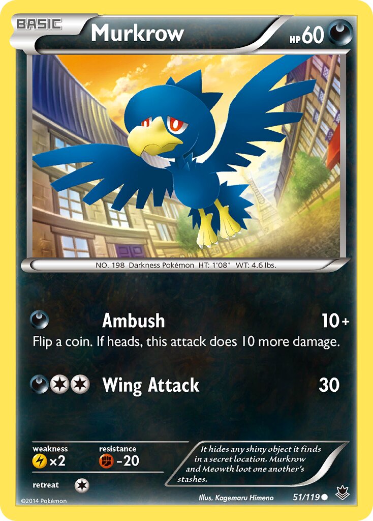 Murkrow 051/124 — Phantom Forces (English Pokémon TCG card)