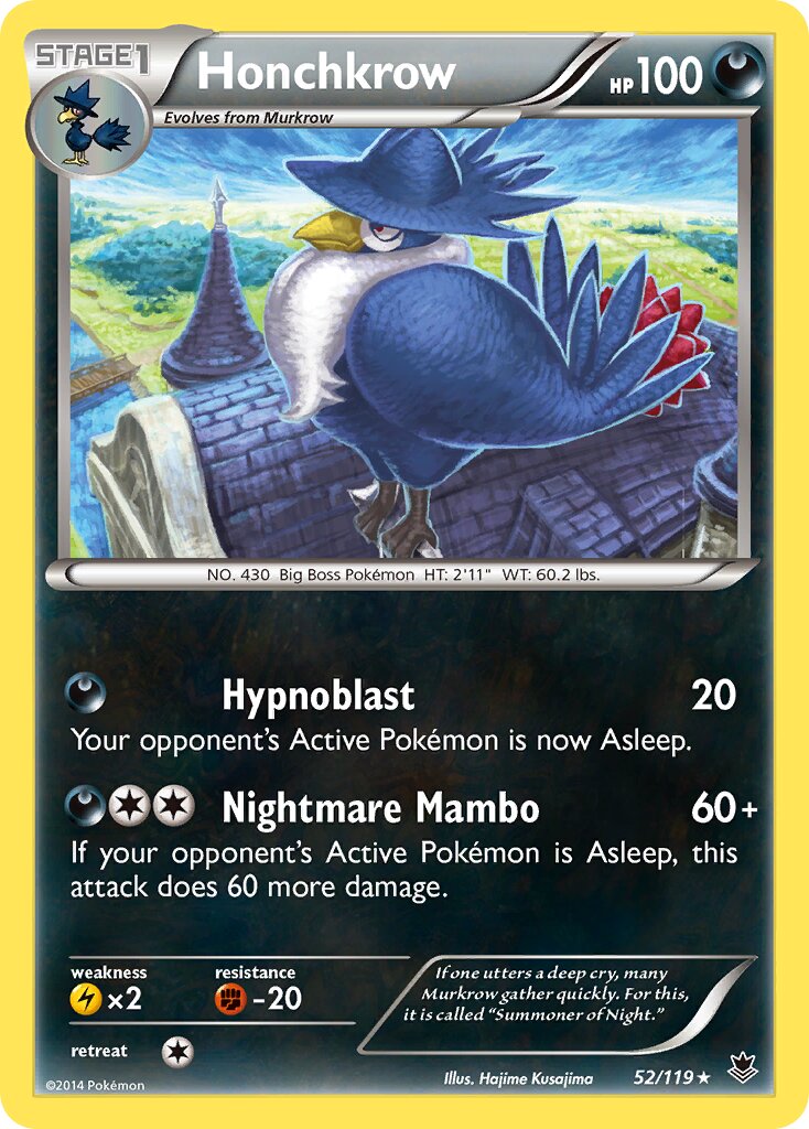 Honchkrow 052/124 — Phantom Forces (English Pokémon TCG card)