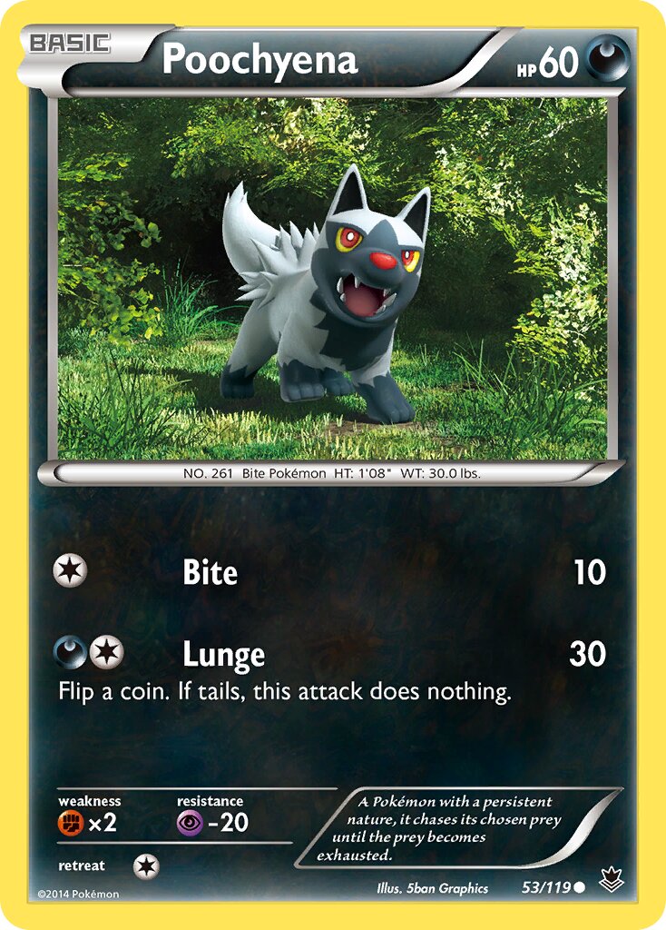 Poochyena 053/124 — Phantom Forces (English Pokémon TCG card)