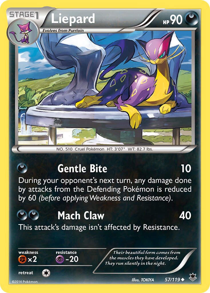 Liepard 057/124 — Phantom Forces (English Pokémon TCG card)