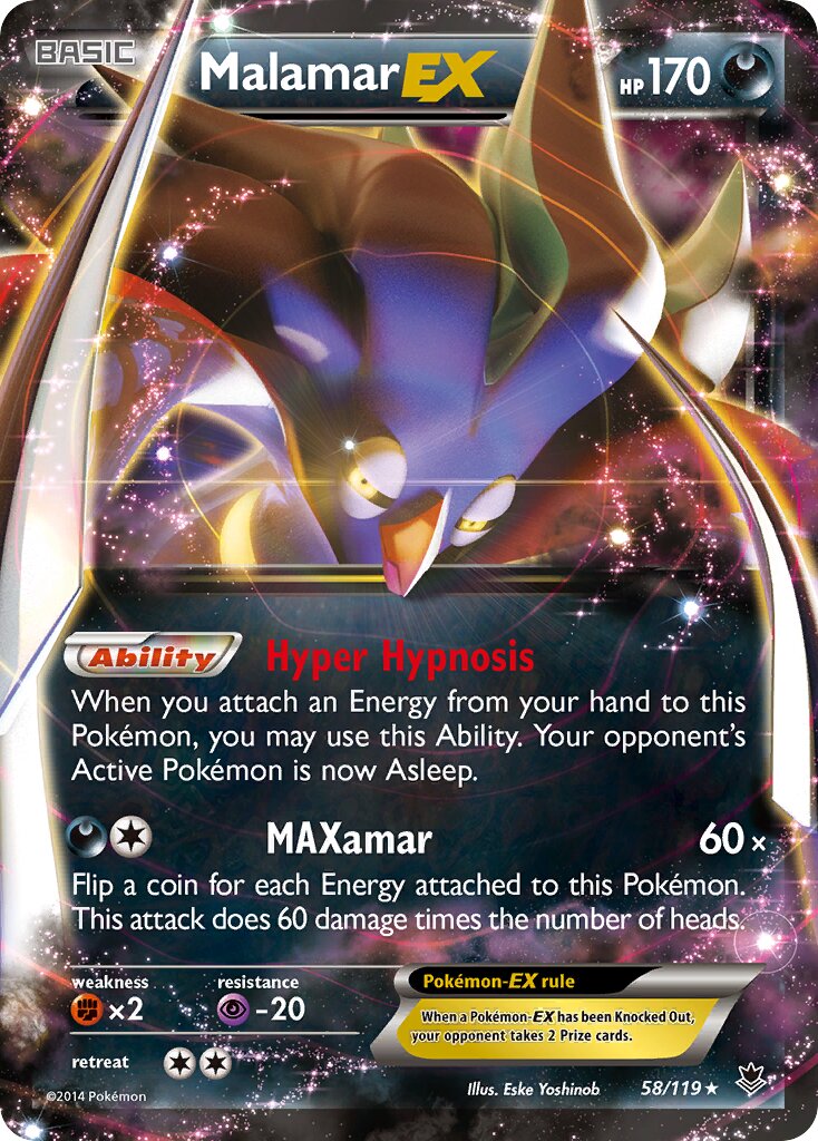 Malamar-EX 058/124 — Phantom Forces (English Pokémon TCG card)