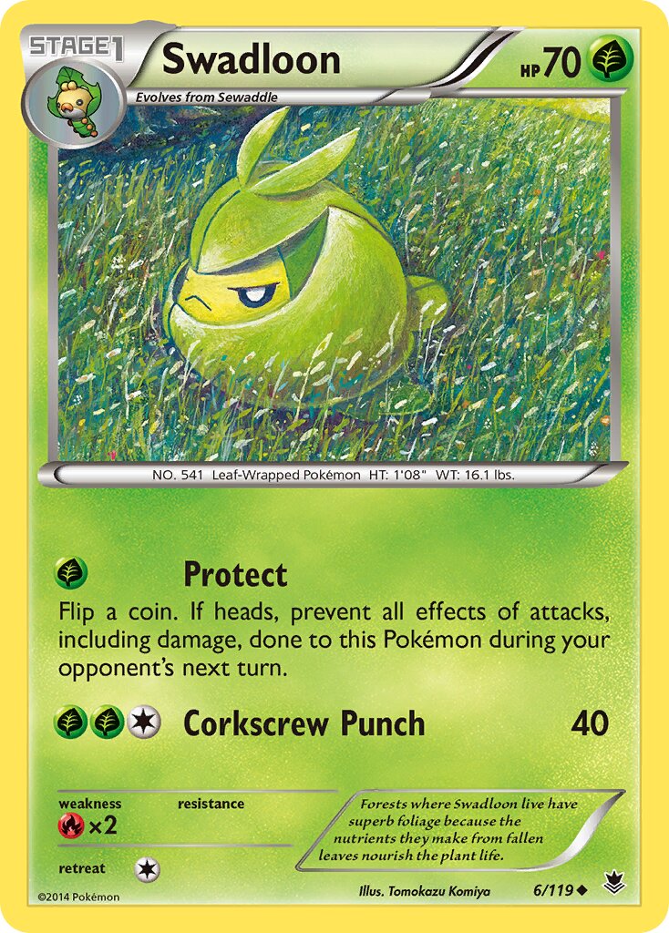 Swadloon 006/124 — Phantom Forces (English Pokémon TCG card)