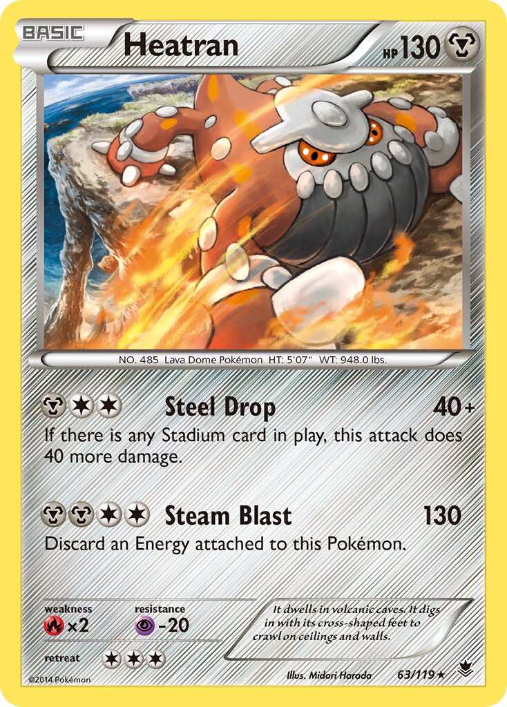 Heatran 063/124 — Phantom Forces (English Pokémon TCG card)