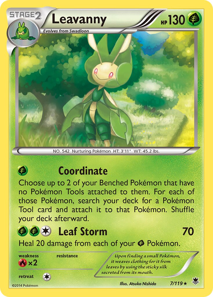 Leavanny 007/124 — Phantom Forces (English Pokémon TCG card)