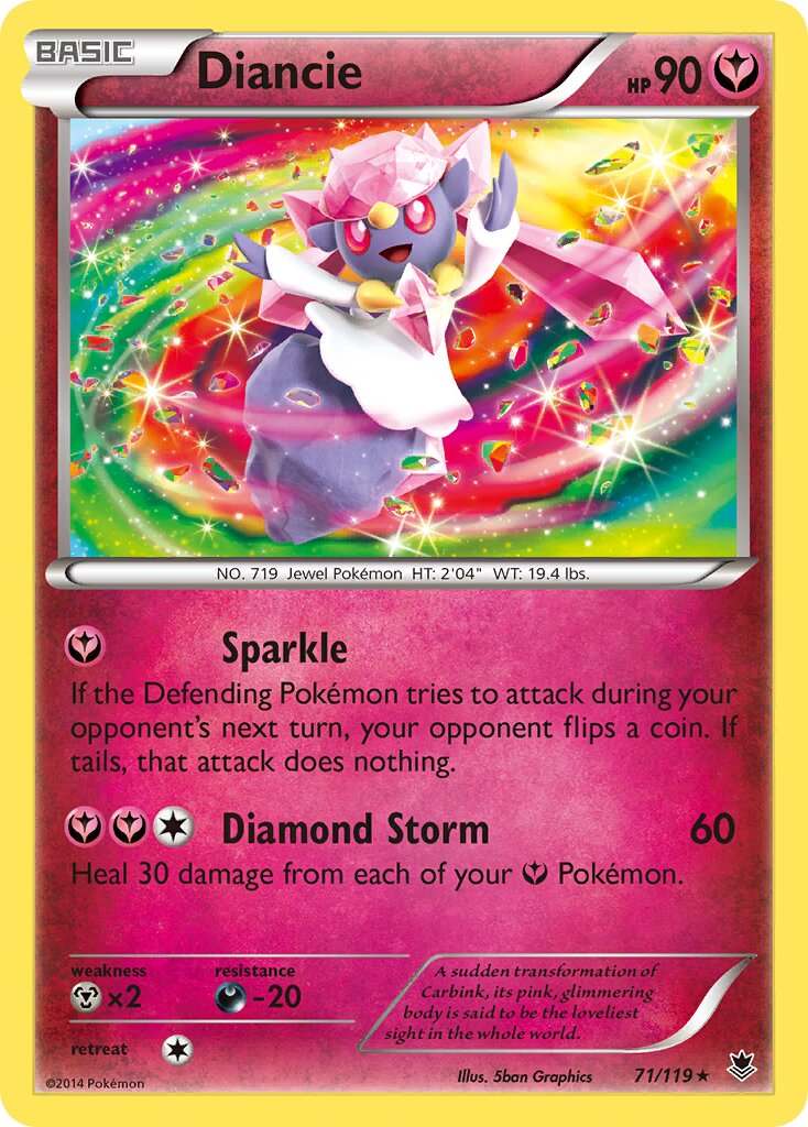 Diancie 071/124 — Phantom Forces (English Pokémon TCG card)