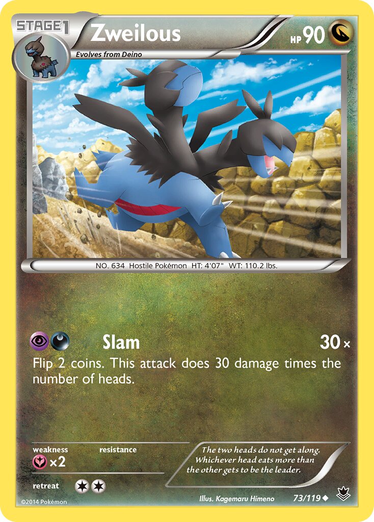 Zweilous 073/124 — Phantom Forces (English Pokémon TCG card)