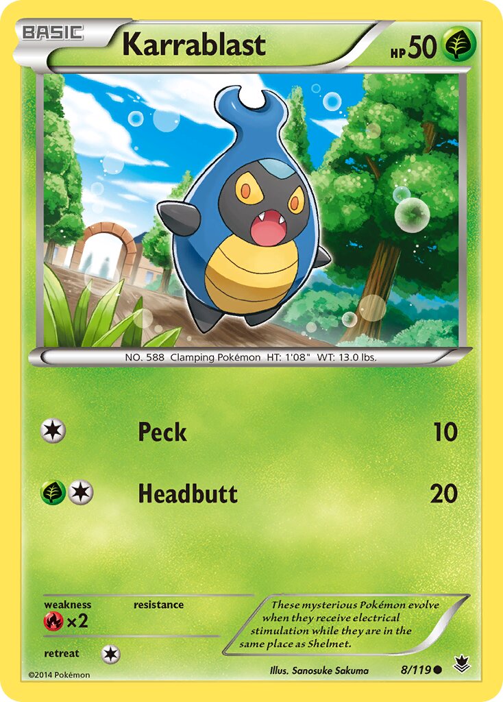 Karrablast 008/124 — Phantom Forces (English Pokémon TCG card)