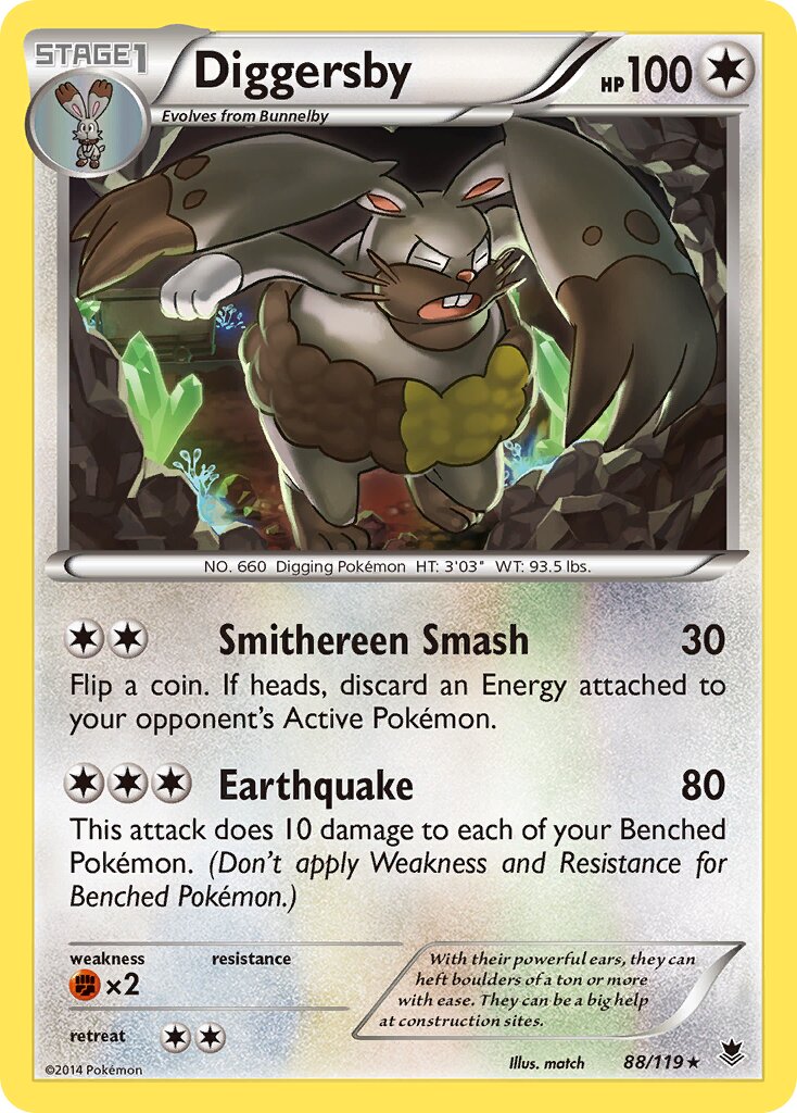 Diggersby 088/124 — Phantom Forces (English Pokémon TCG card)