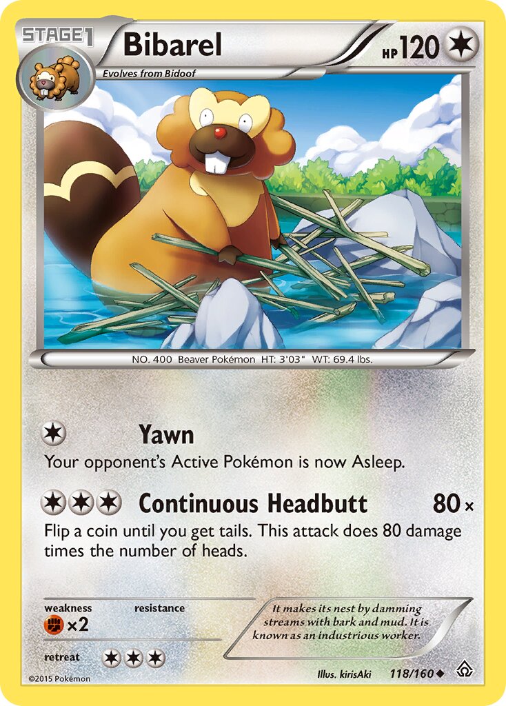 Bibarel 118/164 — Primal Clash (English Pokémon TCG card)