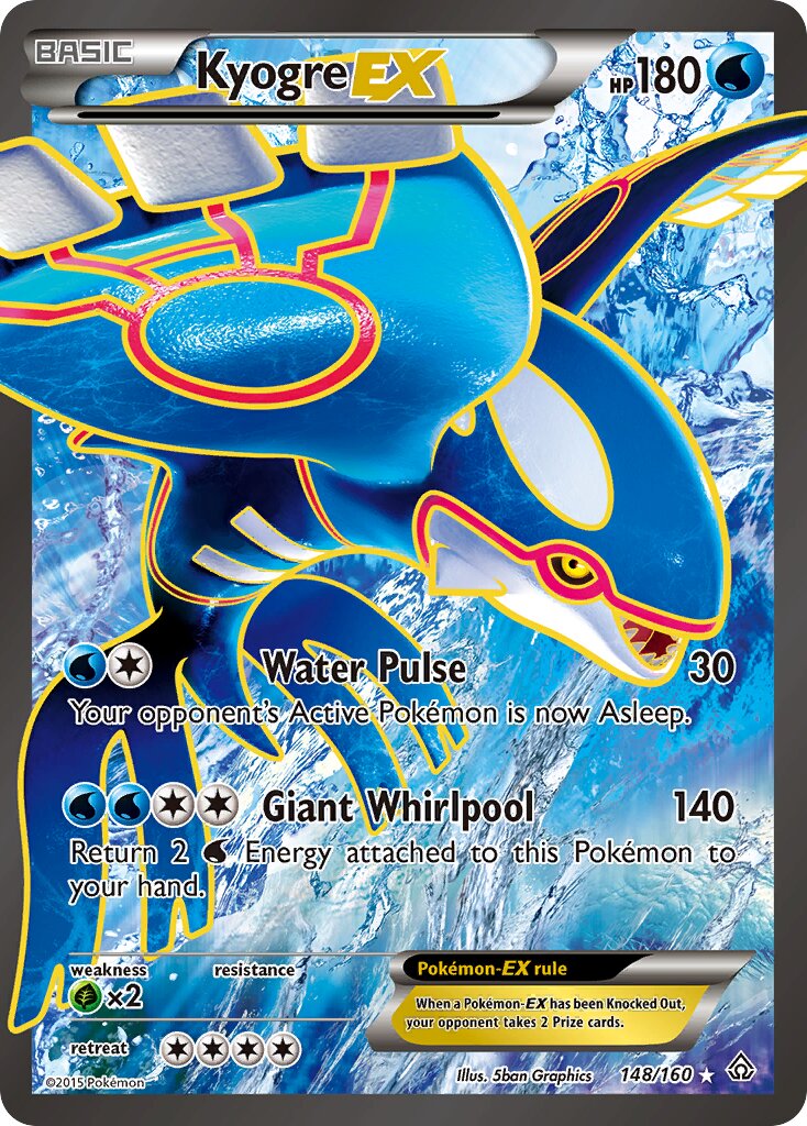 Kyogre-EX 148/164 — Primal Clash (English Pokémon TCG card)