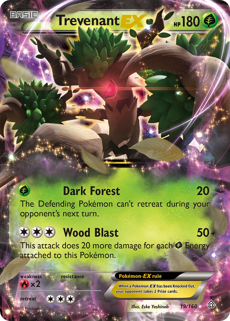Trevenant-EX 019/164 — Primal Clash (English Pokémon TCG card)