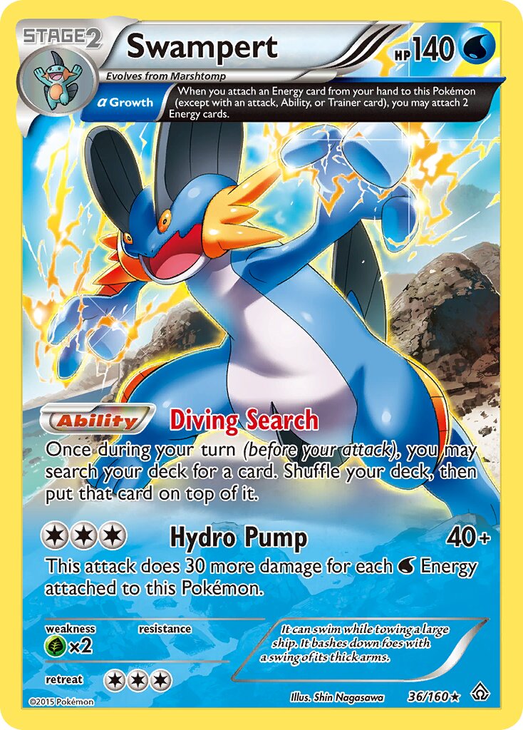 Swampert 036/164 — Primal Clash (English Pokémon TCG card)