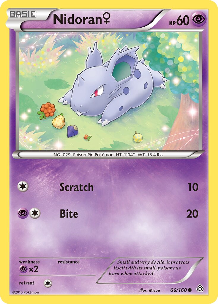 Nidoran ♀ 066/164 — Primal Clash (English Pokémon TCG card)
