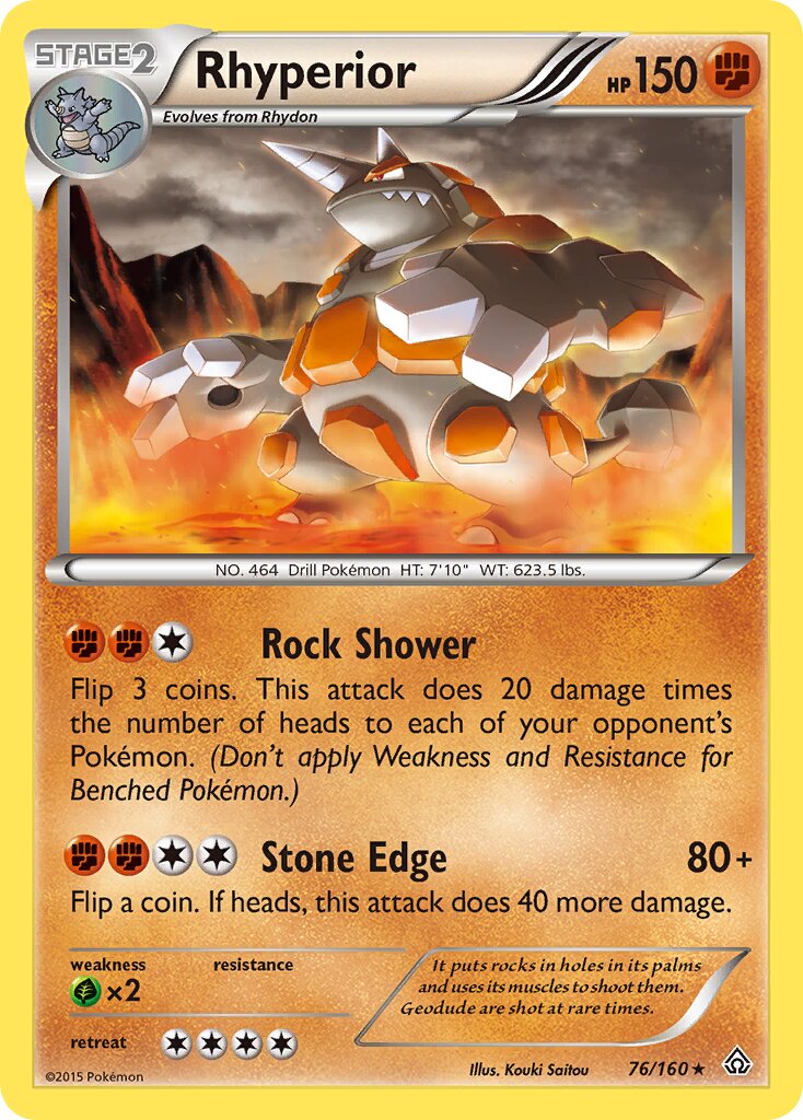 Rhyperior 076/164 — Primal Clash (English Pokémon TCG card)