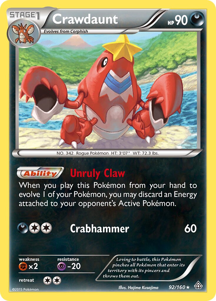 Crawdaunt 092/164 — Primal Clash (English Pokémon TCG card)