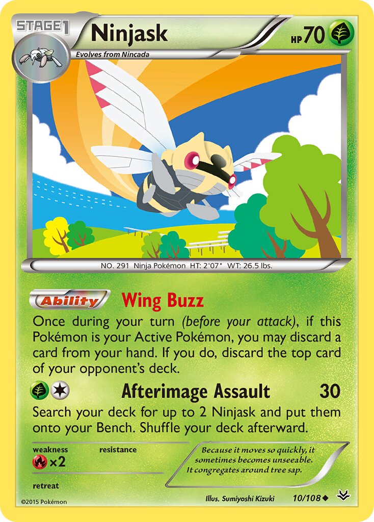 Ninjask 010/112 — Roaring Skies (English Pokémon TCG card)