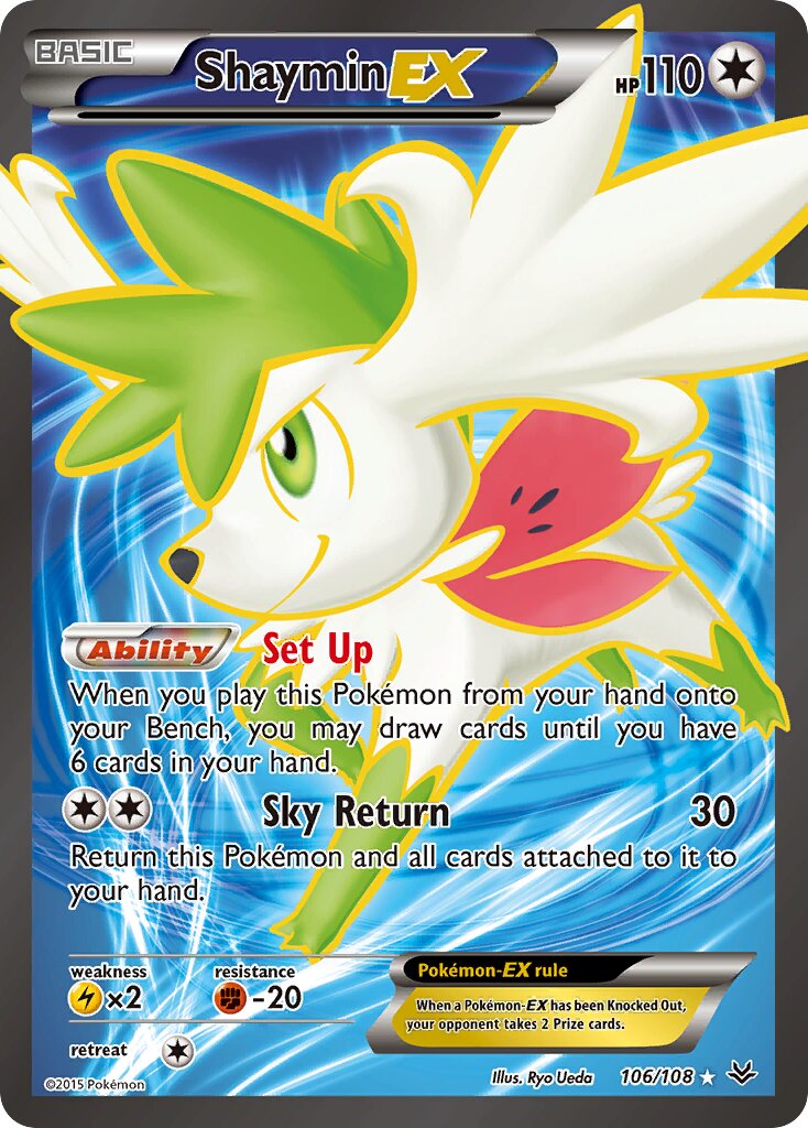 Shaymin-EX 106/112 — Roaring Skies (English Pokémon TCG card)