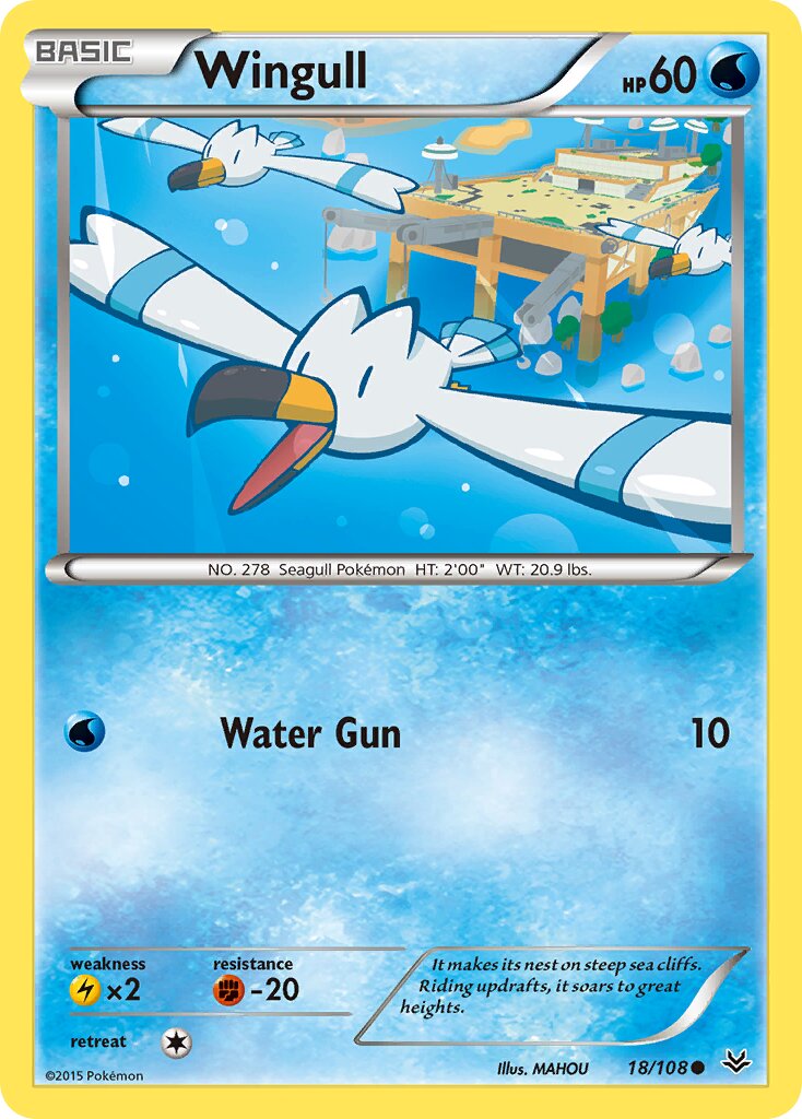 Wingull 018/112 — Roaring Skies (English Pokémon TCG card)