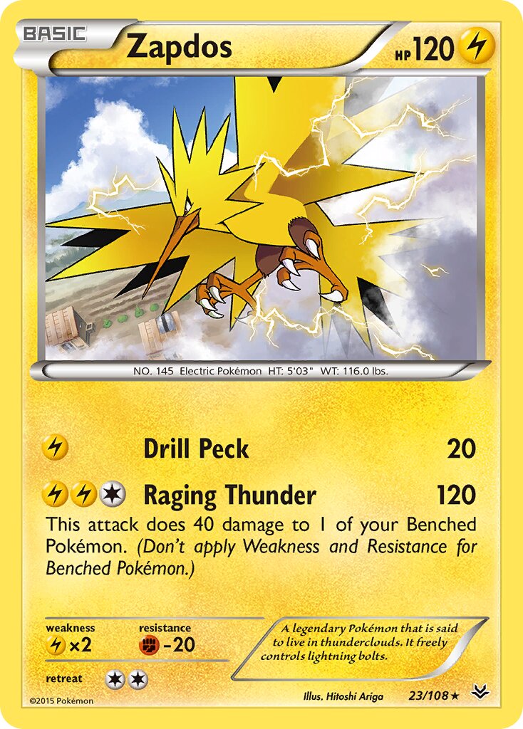Zapdos 023/112 — Roaring Skies (English Pokémon TCG card)