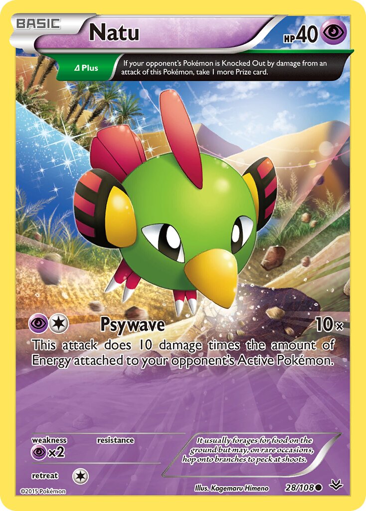 Natu 028/112 — Roaring Skies (English Pokémon TCG card)