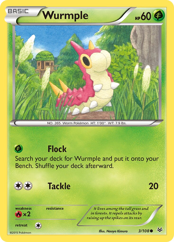 Wurmple 003/112 — Roaring Skies (English Pokémon TCG card)