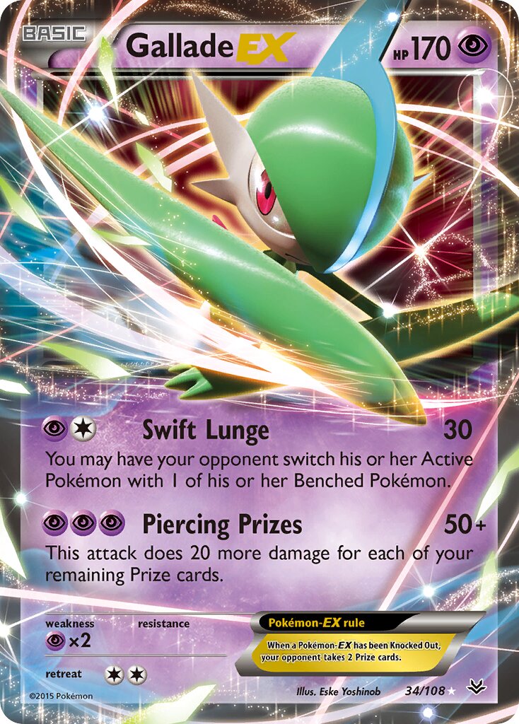 Gallade-EX 034/112 — Roaring Skies (English Pokémon TCG card)