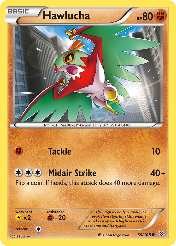 Hawlucha 039/112 — Roaring Skies (English Pokémon TCG card)