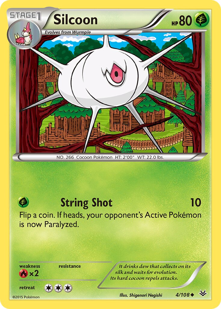 Silcoon 004/112 — Roaring Skies (English Pokémon TCG card)