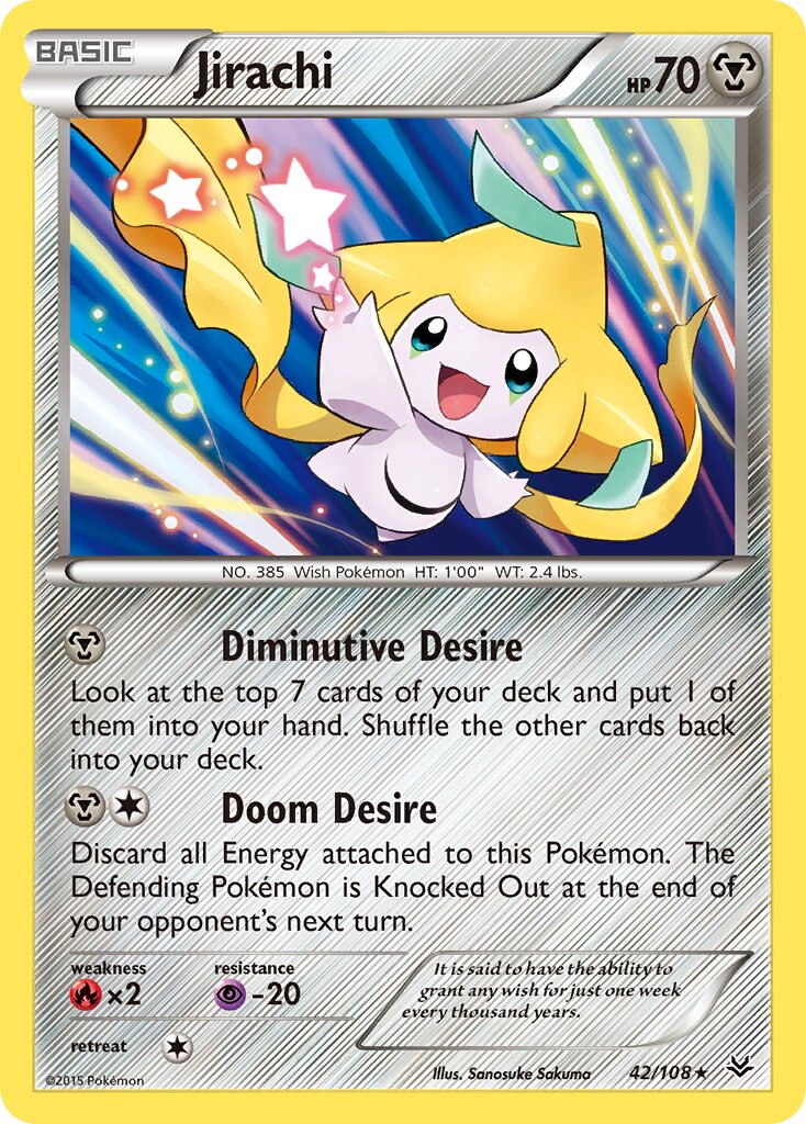Jirachi 042/112 — Roaring Skies (English Pokémon TCG card)
