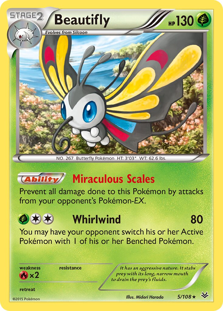 Beautifly 005/112 — Roaring Skies (English Pokémon TCG card)