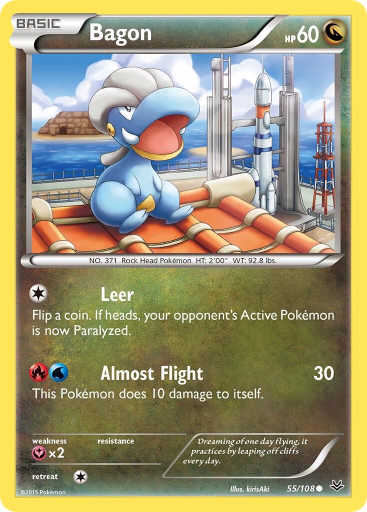 Bagon 055/112 — Roaring Skies (English Pokémon TCG card)