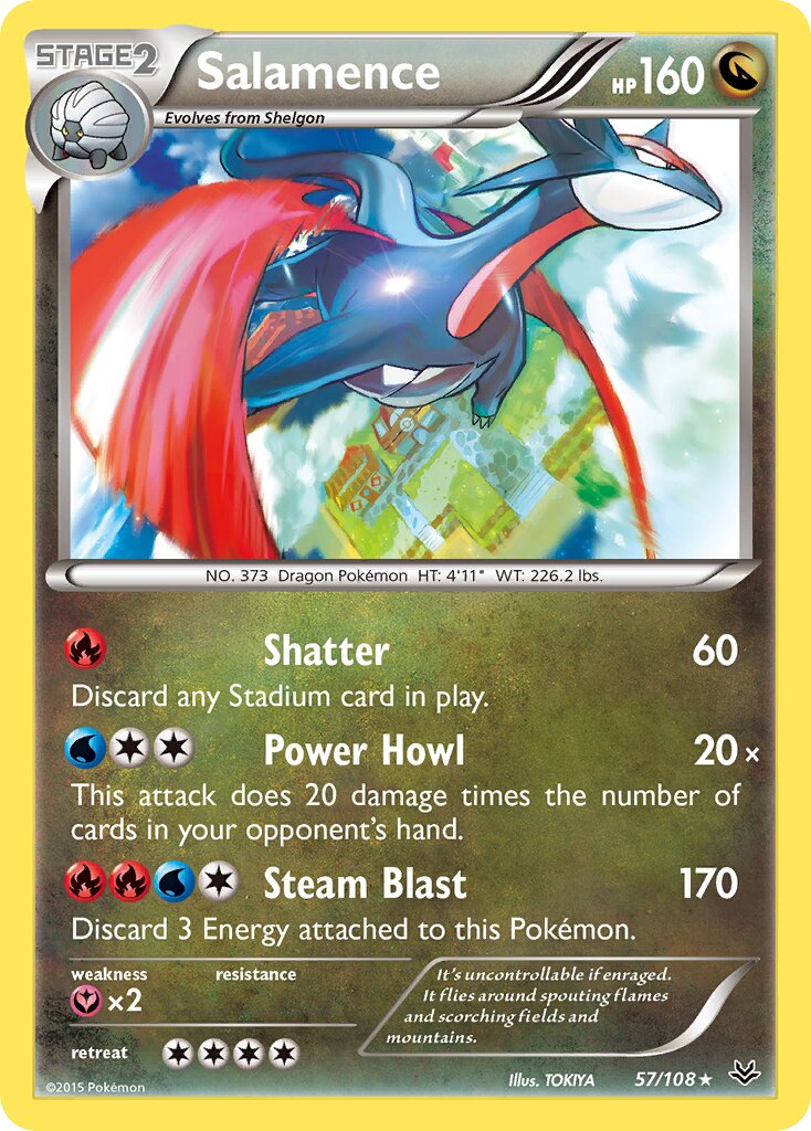 Salamence 057/112 — Roaring Skies (English Pokémon TCG card)