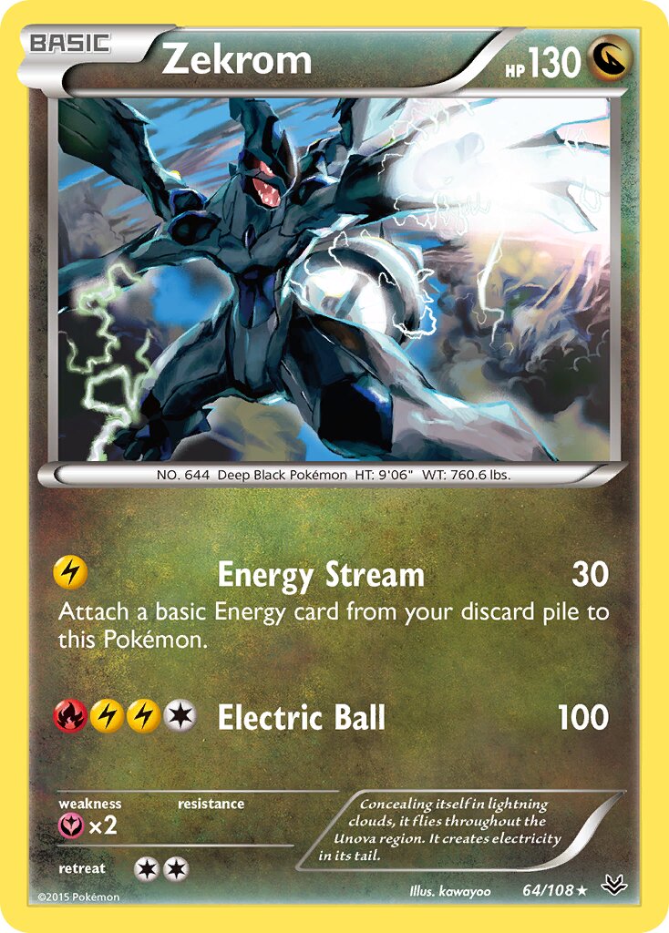 Zekrom 064/112 — Roaring Skies (English Pokémon TCG card)