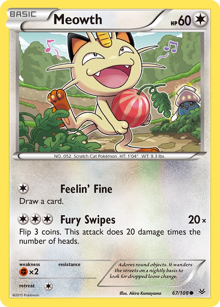 Meowth 067/112 — Roaring Skies (English Pokémon TCG card)
