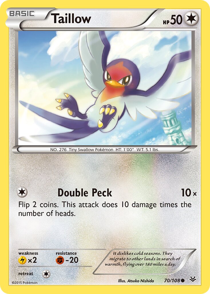 Taillow 070/112 — Roaring Skies (English Pokémon TCG card)