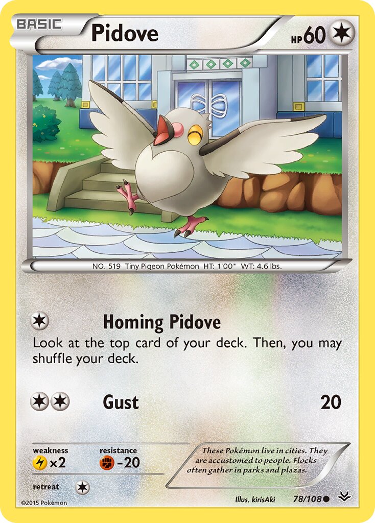 Pidove 078/112 — Roaring Skies (English Pokémon TCG card)