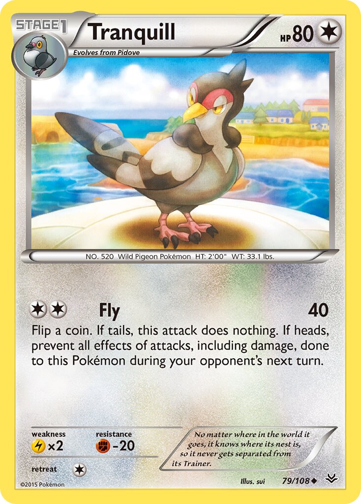 Tranquill 079/112 — Roaring Skies (English Pokémon TCG card)