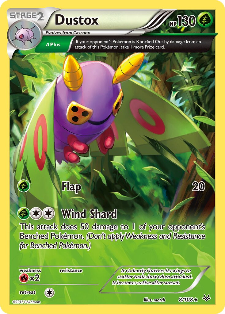 Dustox 008/112 — Roaring Skies (English Pokémon TCG card)